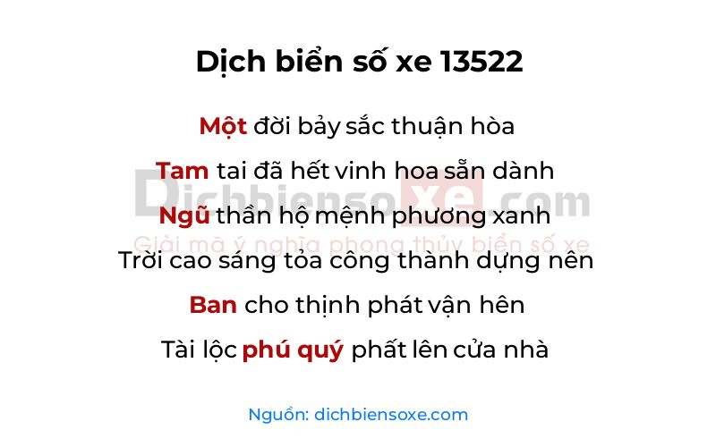 Dịch thơ biển số 13522