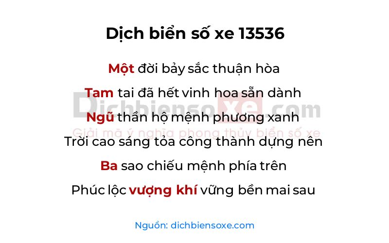 Dịch thơ biển số 13536