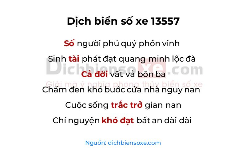 Dịch thơ biển số 13557