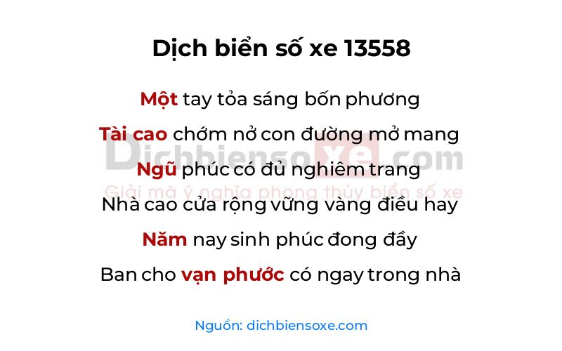 Dịch thơ biển số 13558