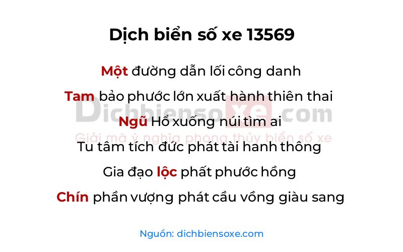 Dịch thơ biển số 13569