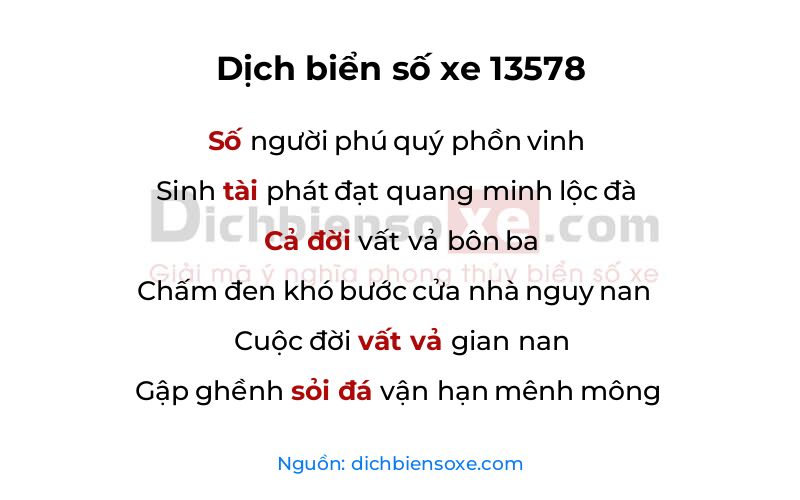 Dịch thơ biển số 13578
