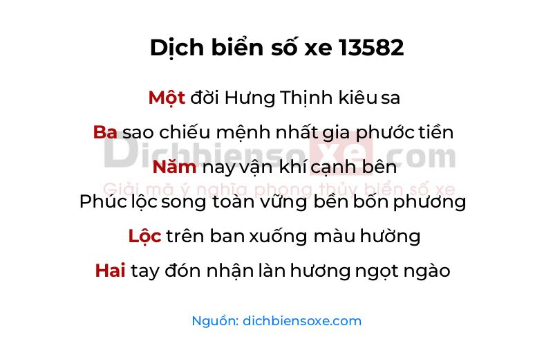 Dịch thơ biển số 13582