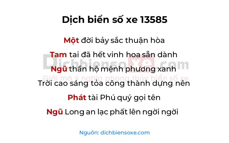 Dịch thơ biển số 13585