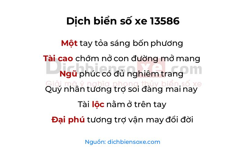 Dịch thơ biển số 13586