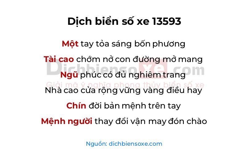 Dịch thơ biển số 13593