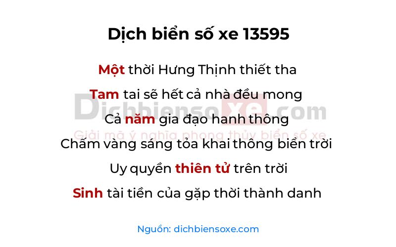 Dịch thơ biển số 13595