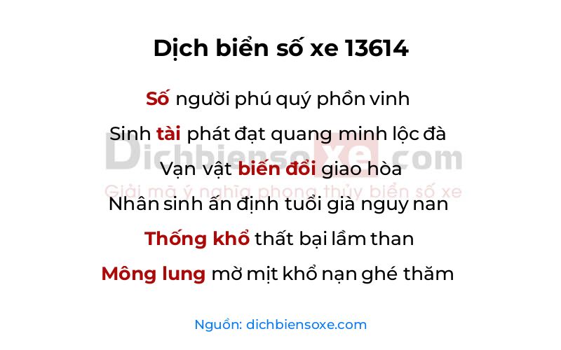 Dịch thơ biển số 13614