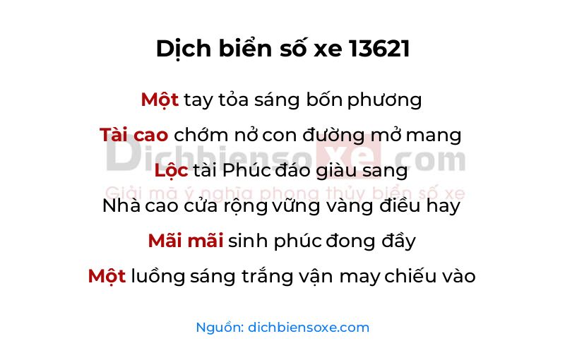 Dịch thơ biển số 13621