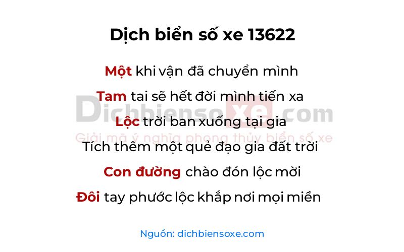 Dịch thơ biển số 13622