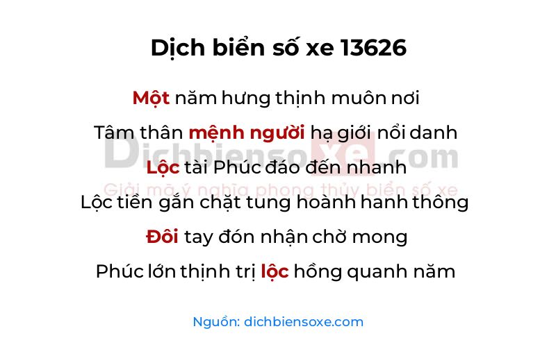 Dịch thơ biển số 13626