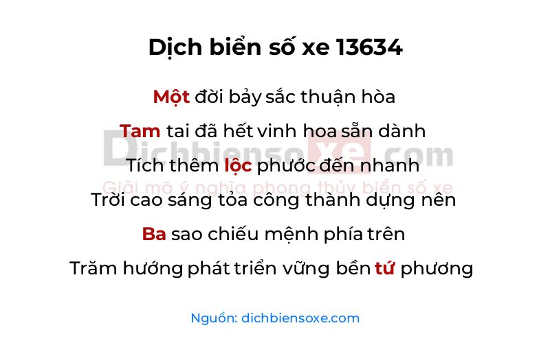 Dịch thơ biển số 13634