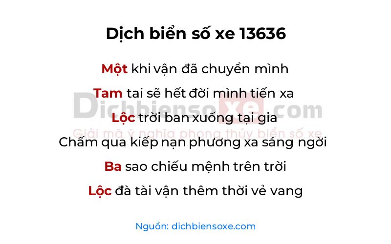 Dịch thơ biển số 13636