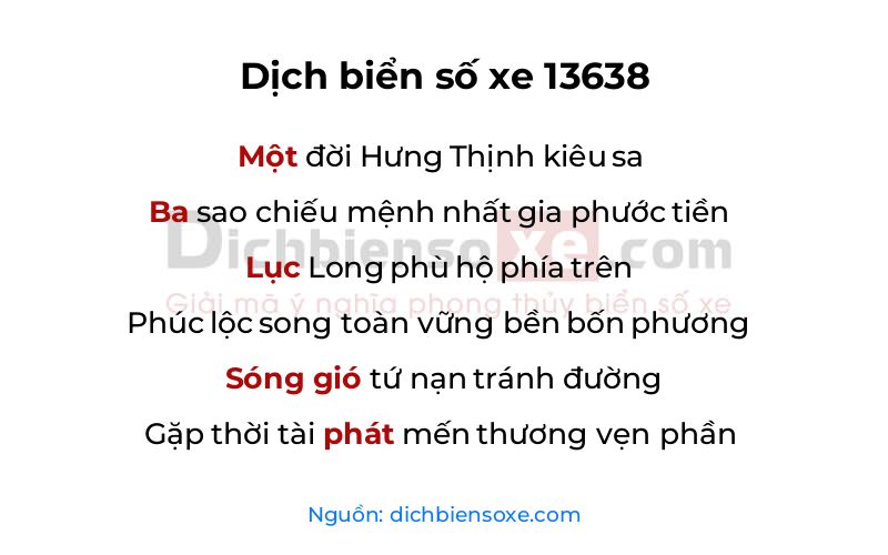 Dịch thơ biển số 13638