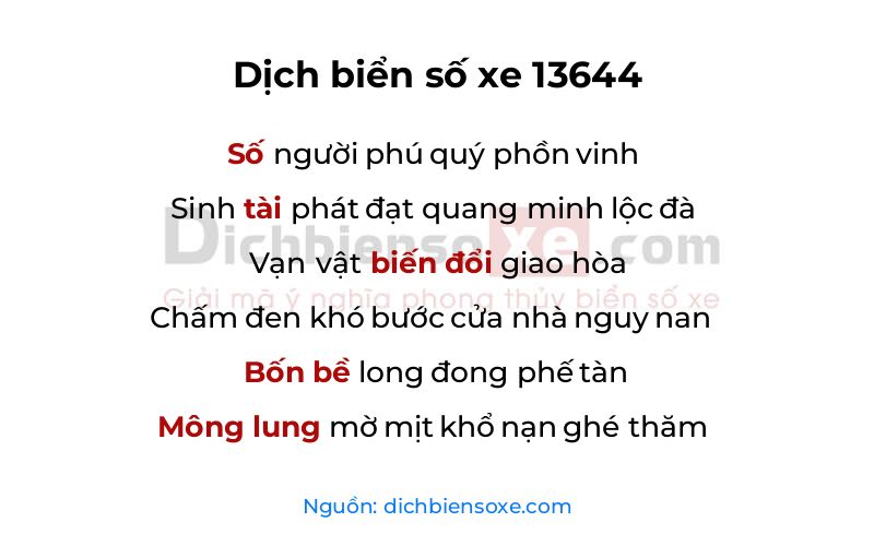 Dịch thơ biển số 13644