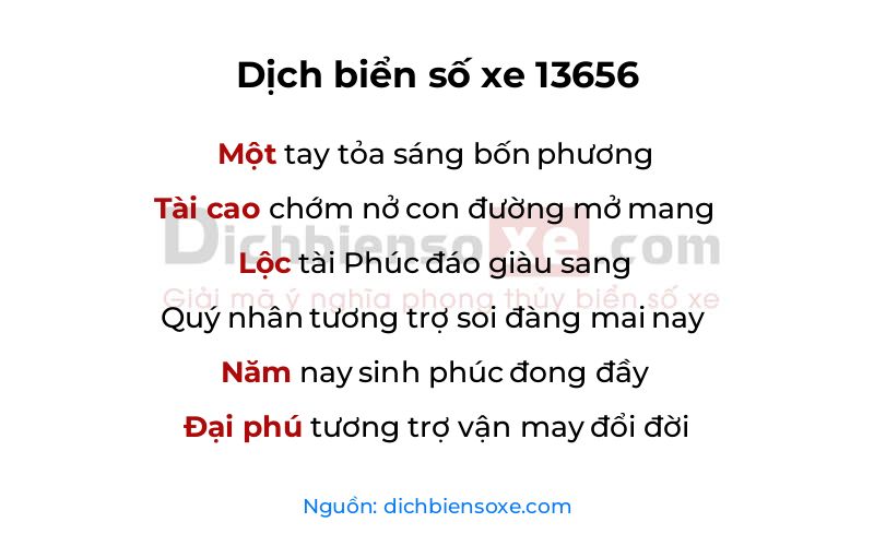 Dịch thơ biển số 13656