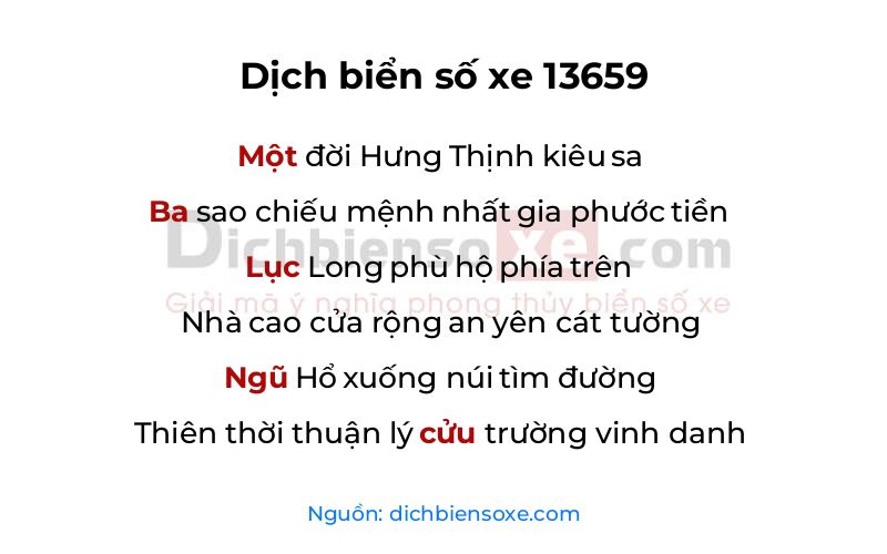 Dịch thơ biển số 13659
