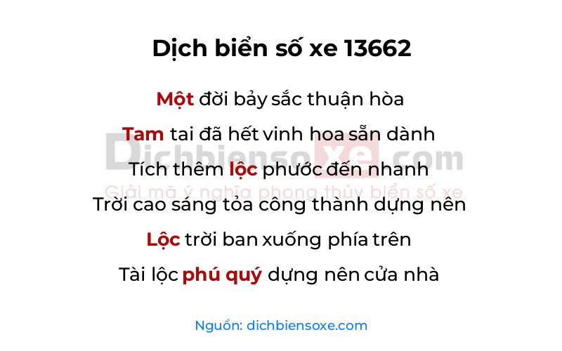 Dịch thơ biển số 13662