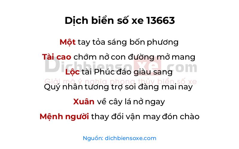Dịch thơ biển số 13663