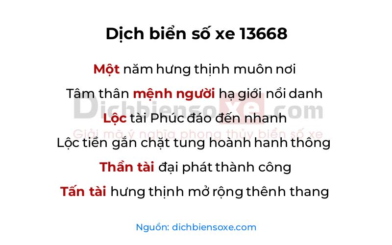 Dịch thơ biển số 13668