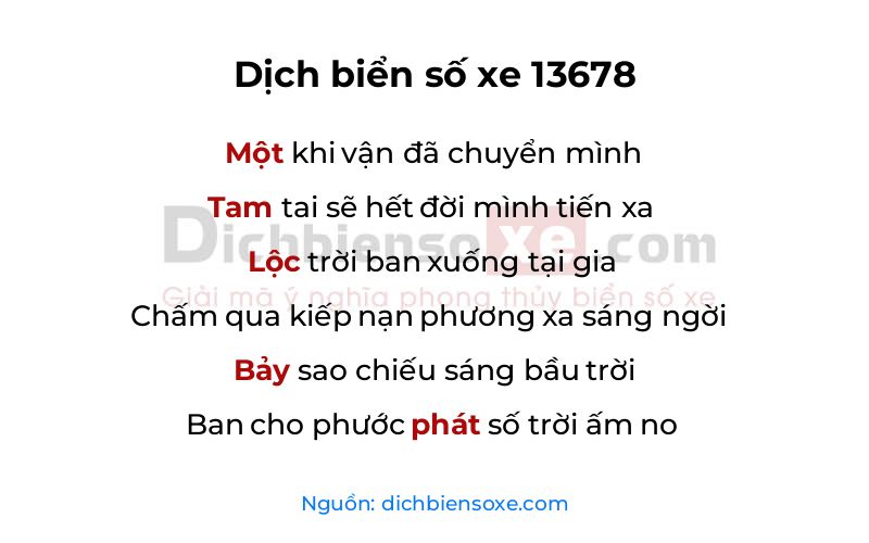 Dịch thơ biển số 13678