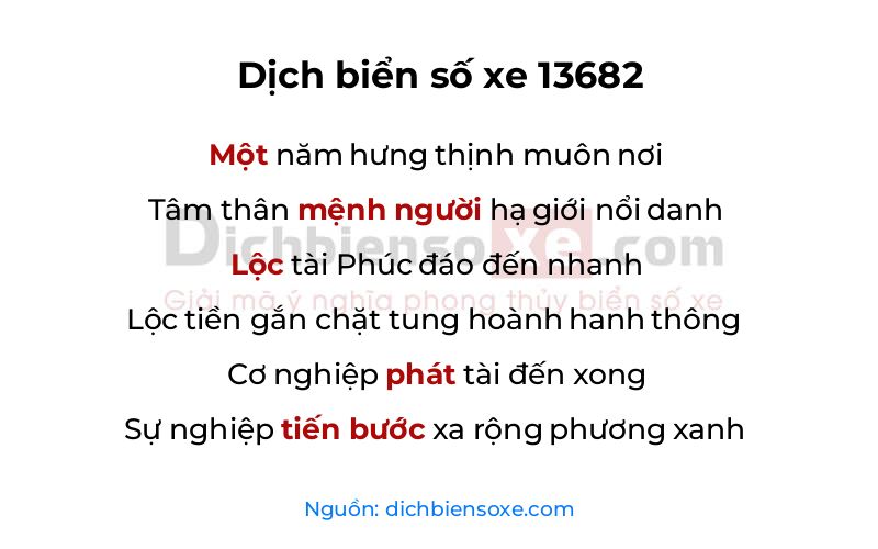 Dịch thơ biển số 13682