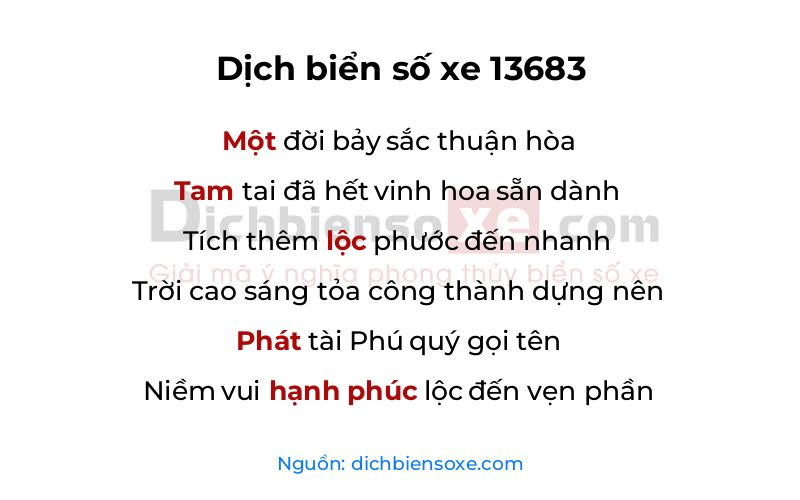 Dịch thơ biển số 13683