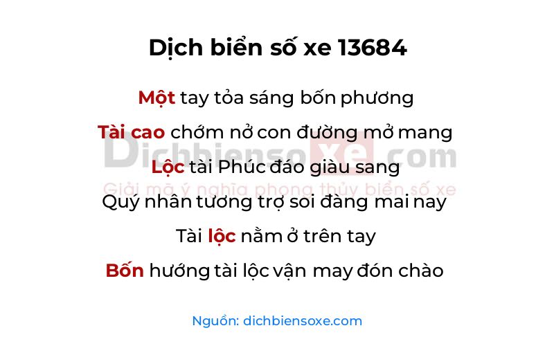 Dịch thơ biển số 13684