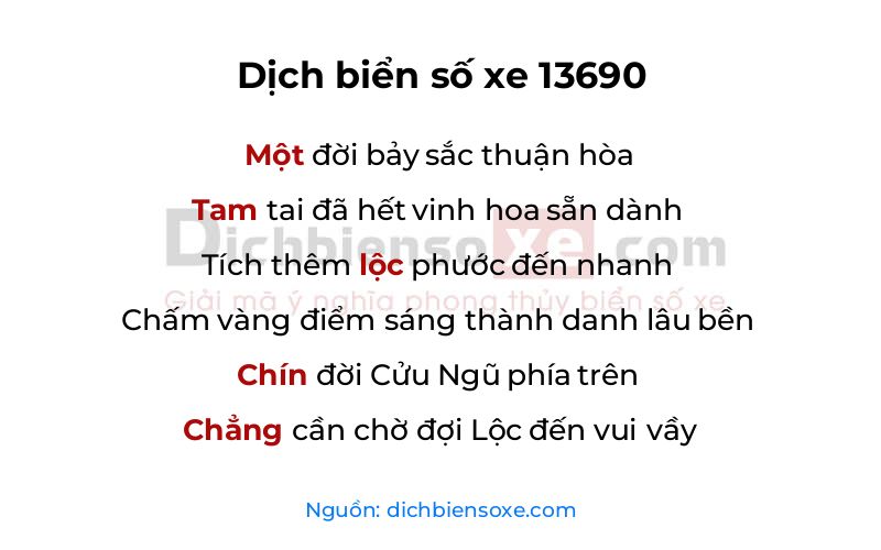 Dịch thơ biển số 13690