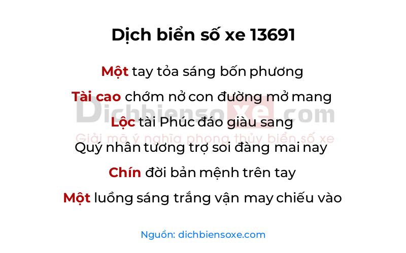 Dịch thơ biển số 13691
