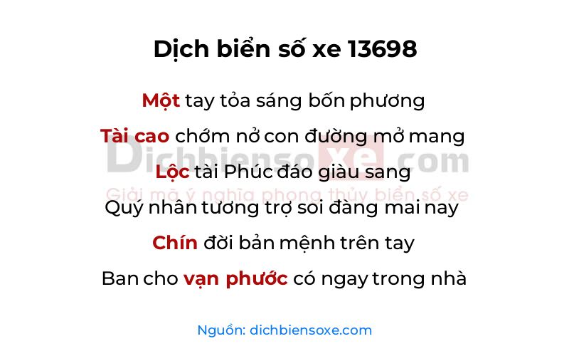 Dịch thơ biển số 13698