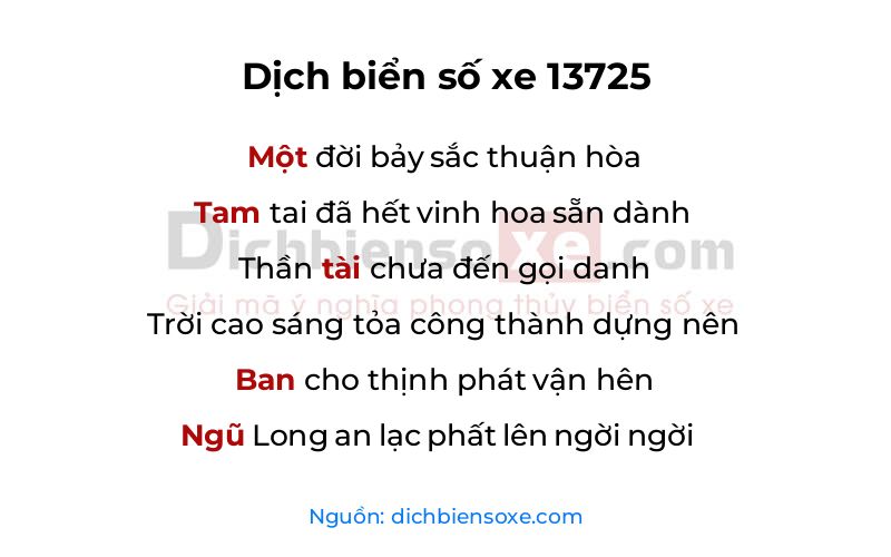 Dịch thơ biển số 13725
