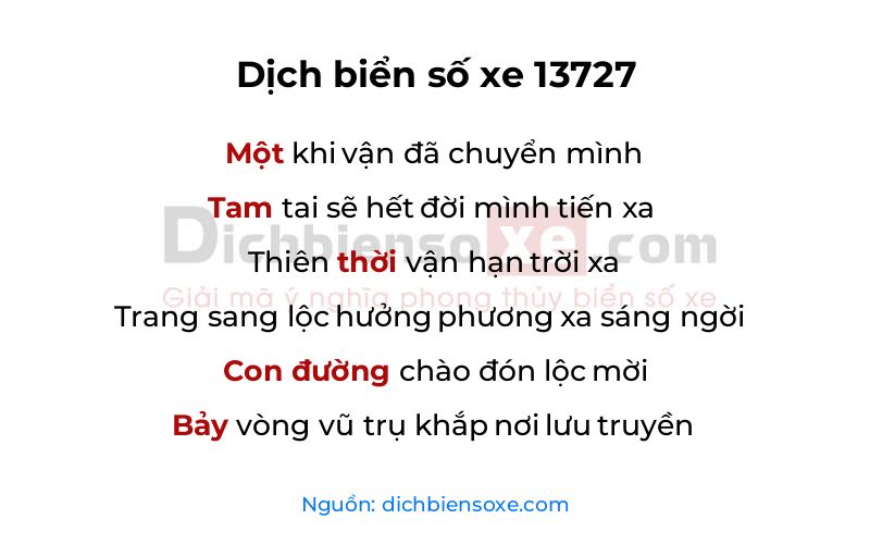 Dịch thơ biển số 13727