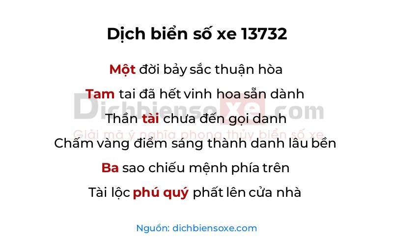 Dịch thơ biển số 13732