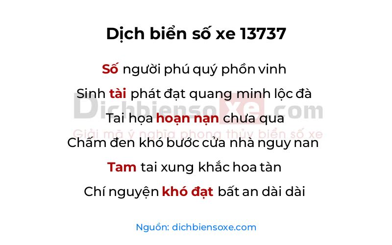 Dịch thơ biển số 13737