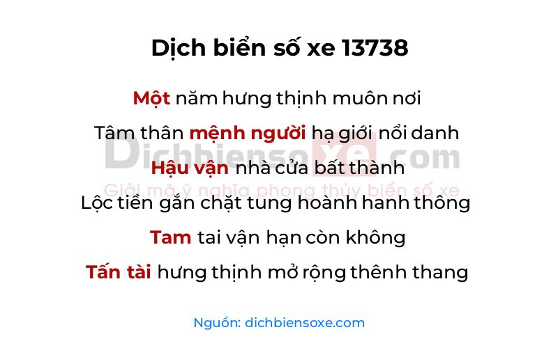 Dịch thơ biển số 13738