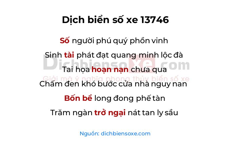 Dịch thơ biển số 13746