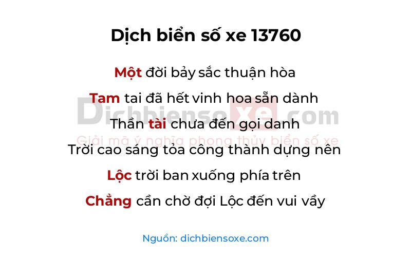Dịch thơ biển số 13760