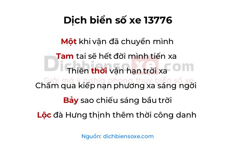 Dịch thơ biển số 13776