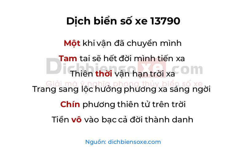 Dịch thơ biển số 13790