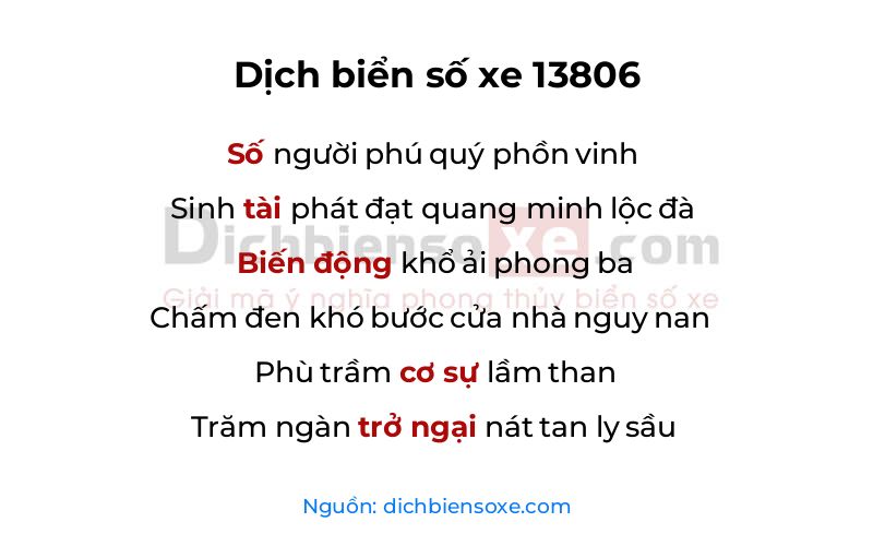 Dịch thơ biển số 13806