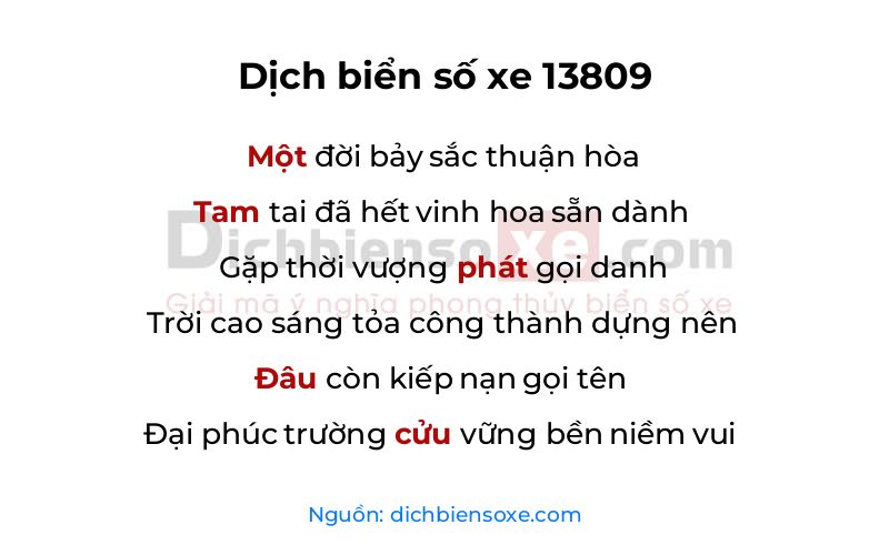 Dịch thơ biển số 13809