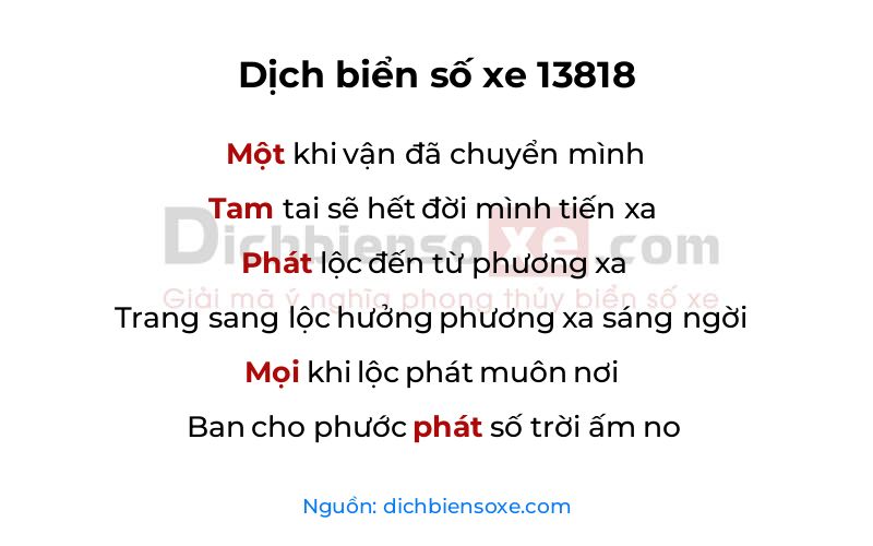 Dịch thơ biển số 13818