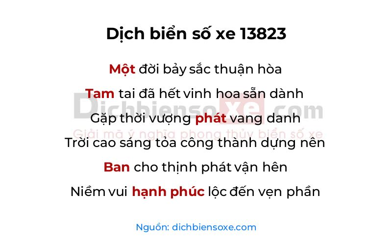 Dịch thơ biển số 13823