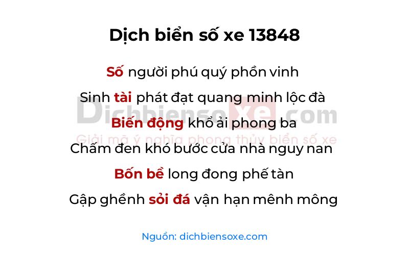 Dịch thơ biển số 13848