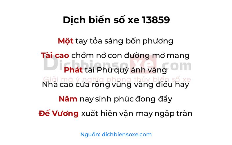 Dịch thơ biển số 13859