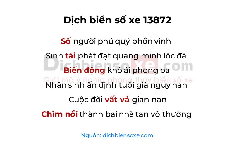 Dịch thơ biển số 13872