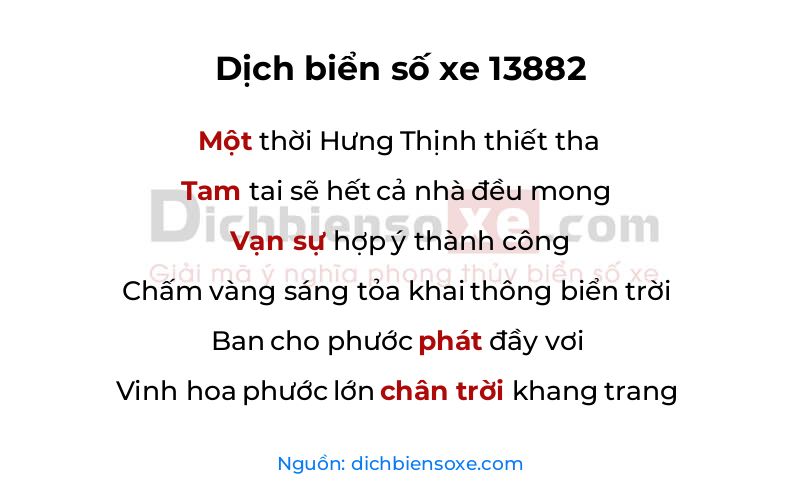 Dịch thơ biển số 13882