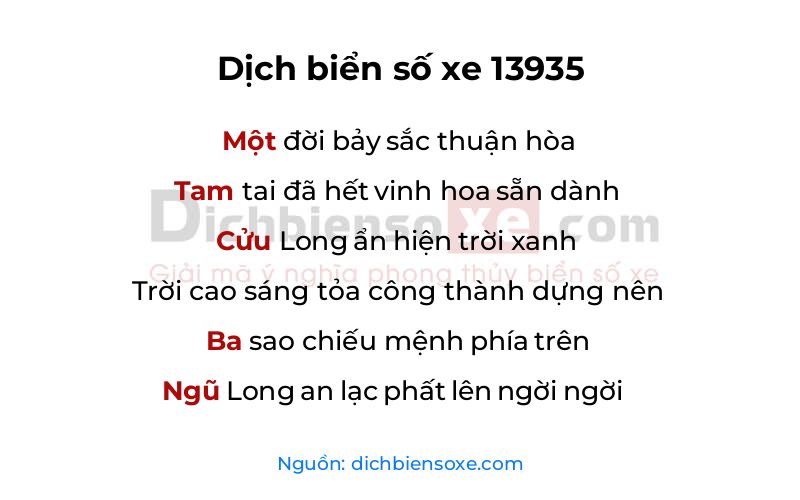 Dịch thơ biển số 13935