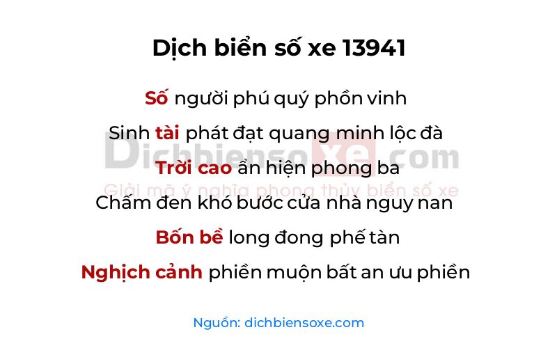 Dịch thơ biển số 13941